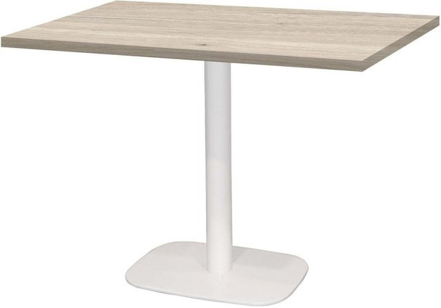 RestooTab Tisch Round rechteckig in Birke und Hellgrau mit weißem Gestell, B/T/H: 120 x 70 x 75 cm - Bild 1