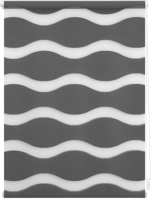 Lichtblick Duo Rollo Welle Day & Night Klemmfix ohne Bohren, Anthrazit, B: 45 cm, H: 150 cm - Bild 1