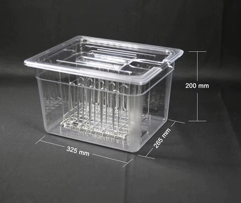 VamsLuna Sous-Vide-Behälter mit 304 Edelstahlrahmenabdeckung und Tauchzirkulations-Unterwasser-Kochsystem, 11 l, Silber/Transparent - Bild 4