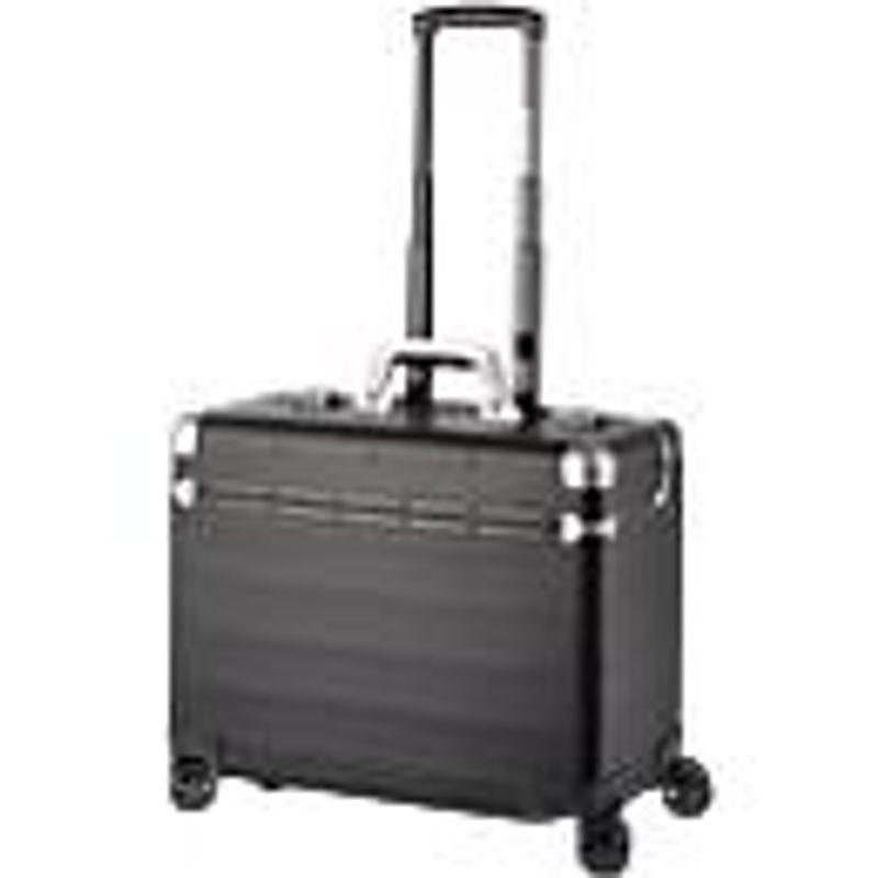 ALUMAXX Business Trolley PANDORA aus Aluminium in Mattschwarz mit Tragegriff und Rollen - Bild 4