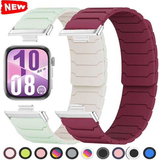 Huawei Uhrenarmband Silikon, Silber, für Huawei Fit4pro, Fit4, Fit3 - Bild 1