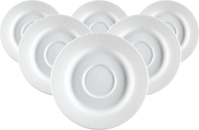 Ritzenhoff & Breker Kaffeeuntertassen Sofia Weiß, 6er Set, Durchmesser: 15,5 cm - Bild 1