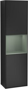 V&B Hochschrank Finion in Blau mit LED-Beleuchtung und Glastüren, B: 41,8 cm, H: 151,6 cm - Bild 1