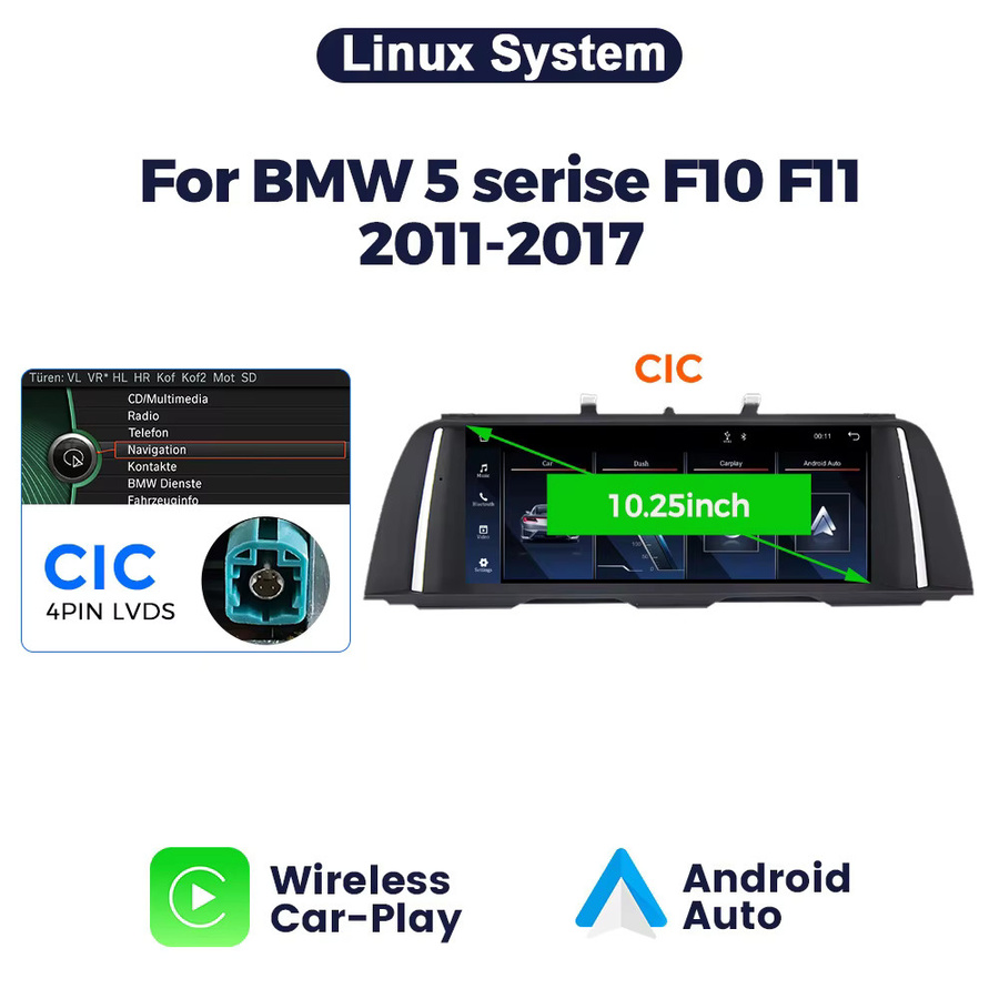 MEKEDE 10,25 Zoll Linux CarPlay Multimedia-Bildschirm für BMW 5er F10 F11 2011-2017 mit GPS, WiFi und Bluetooth in Schwarz - Bild 8