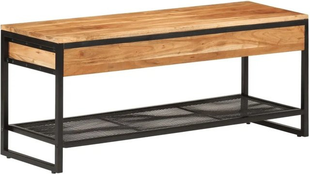vidaXL Schuhbank aus Akazie und Eisen in Braun und Schwarz, B/T/H: 110 x 35 x 45 cm - Bild 1