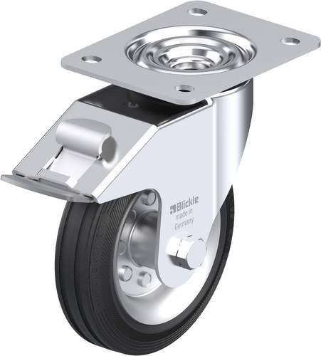 Blickle Lenkrolle LE-VE 150R-FI mit Feststeller, Rad-Durchmesser: 150 mm, Tragfähigkeit: 135 kg, Farbe: Schwarz/Silber - Bild 1