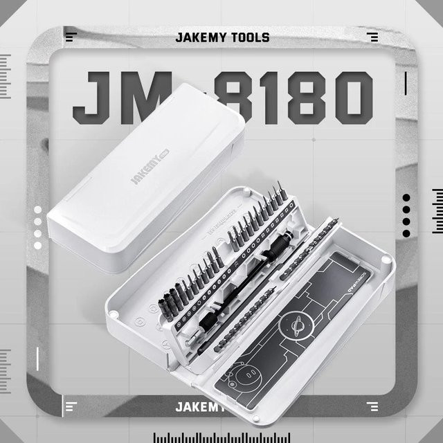 Jakemy JM-8180 47-in-1 Präzisions-Schraubendreher-Set Mini-GSM-Reparaturset mit drehbarem Griff - Bild 1