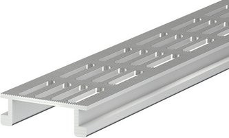 Mr. GARDENER Entwässerungsrinne aus Aluminium eloxiert in Silber, B: 200 cm, H: 2 cm - Bild 1