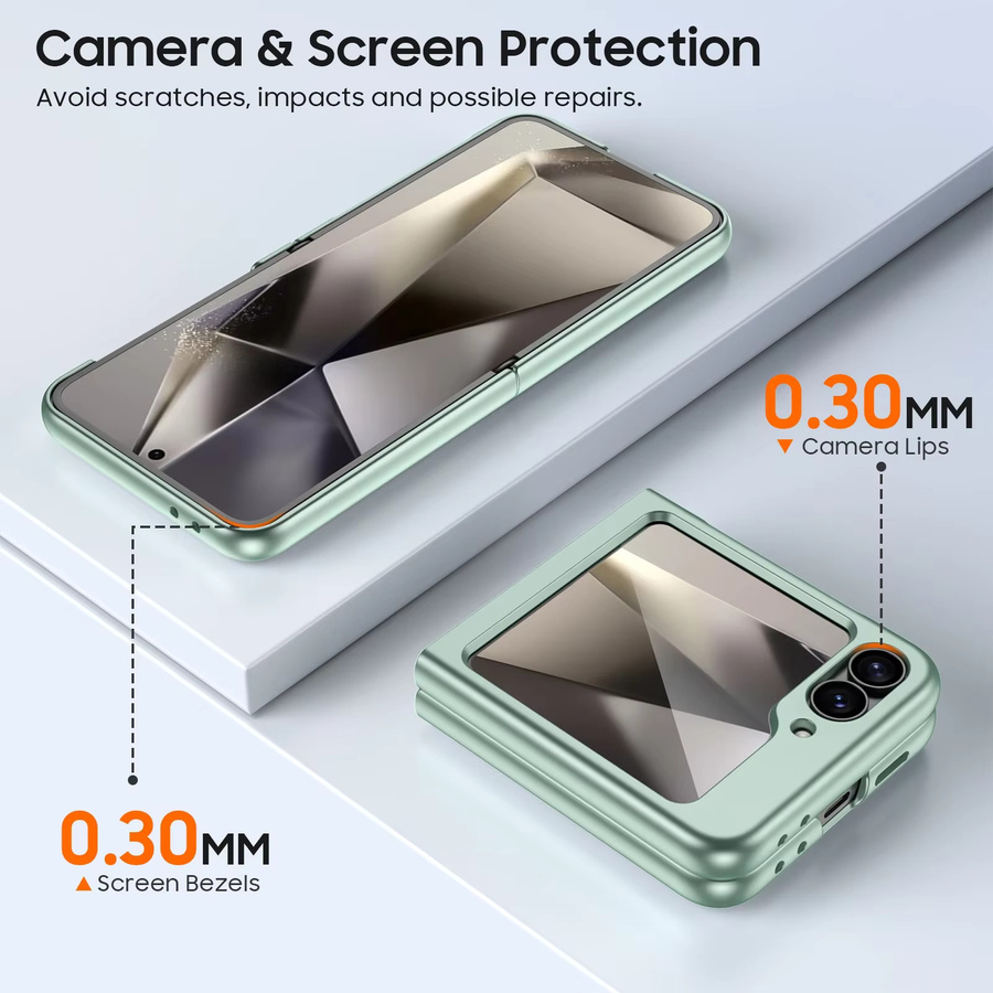BANGZAO Handyhülle für Galaxy Flip 6 mit Scharnierschutz und integriertem Schutzfilm, stoßfeste Hülle, Hellgrün - Bild 3