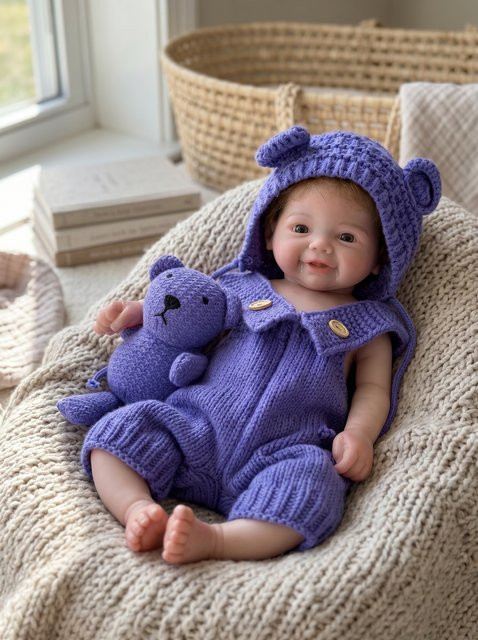 Vivienne Reborn-Babypuppe, Silikon, mit offenem Mund, 17 Zoll - Bild 1