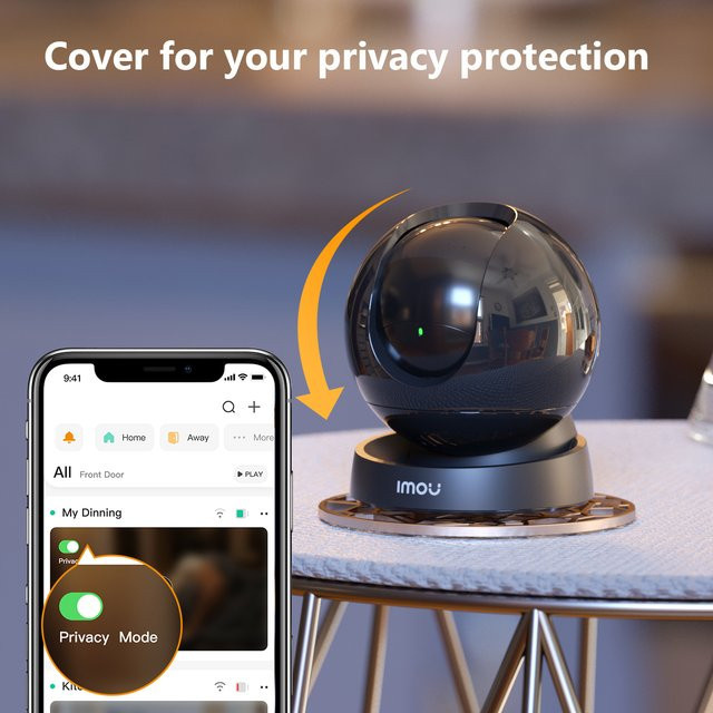 IMOU Rex 5 MP Wifi IP Kamera mit 360 Grad PTZ, AI Menschliche Erkennung und Nachtsicht, Schwarz - Bild 1