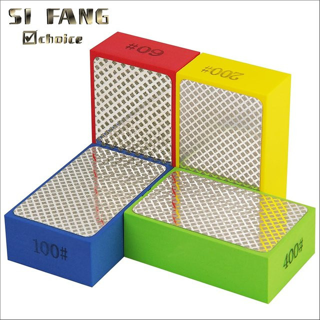 SI FANG Diamant-Polier-Handpad-Block-Set für Keramikfliesen, Marmor und Glas mit 60 Schleifscheiben in den Körnungen 100, 200 und 400 - Bild 1
