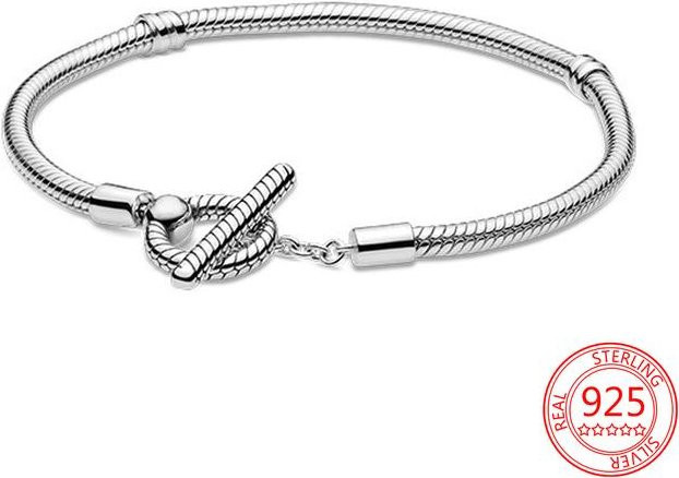 Wucifang Jewelry Armband 925 Sterling Silber, Unendlich Geknotetes Herz, Damen, 21cm - Bild 1
