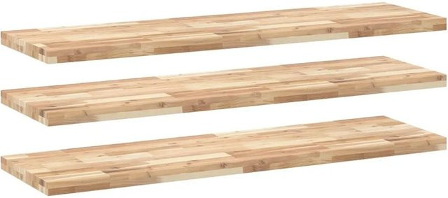 vidaXL Schweberegale Set aus 3 Stück aus Akazienholz Unbehandelt Braun B: 120 cm, T: 40 cm, H: 4 cm - Bild 1