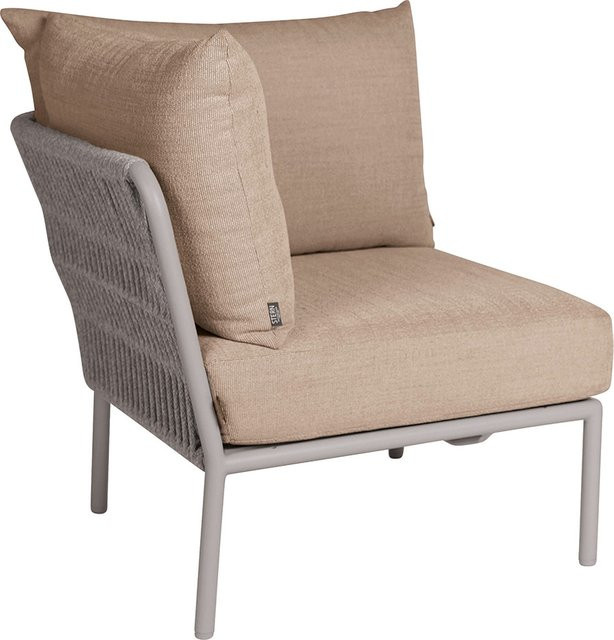 Stern Eckelement Romy Lounge aus Aluminium in Greige mit Muskat Kissen aus 100% Polyacryl - Bild 1