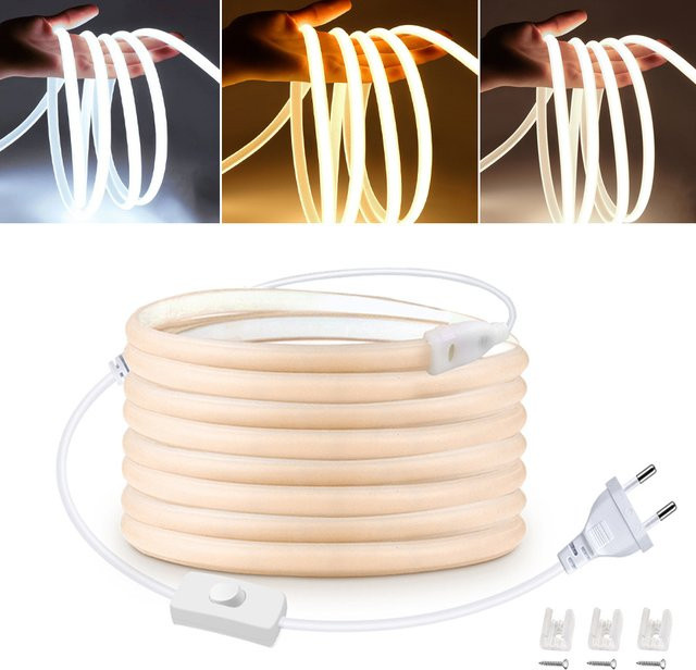 Rybakov COB-LED-Streifen wasserdicht IP67 mit Ein/Aus-Schalter, superhell, weiß - Bild 1