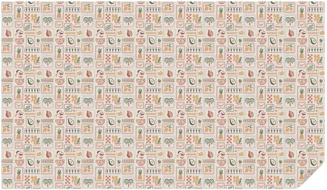 Tulup Fensterfolie mit folkloristischem Blumenmuster als Sichtschutz in Beige, B: 116 cm, H: 200 cm - Bild 1