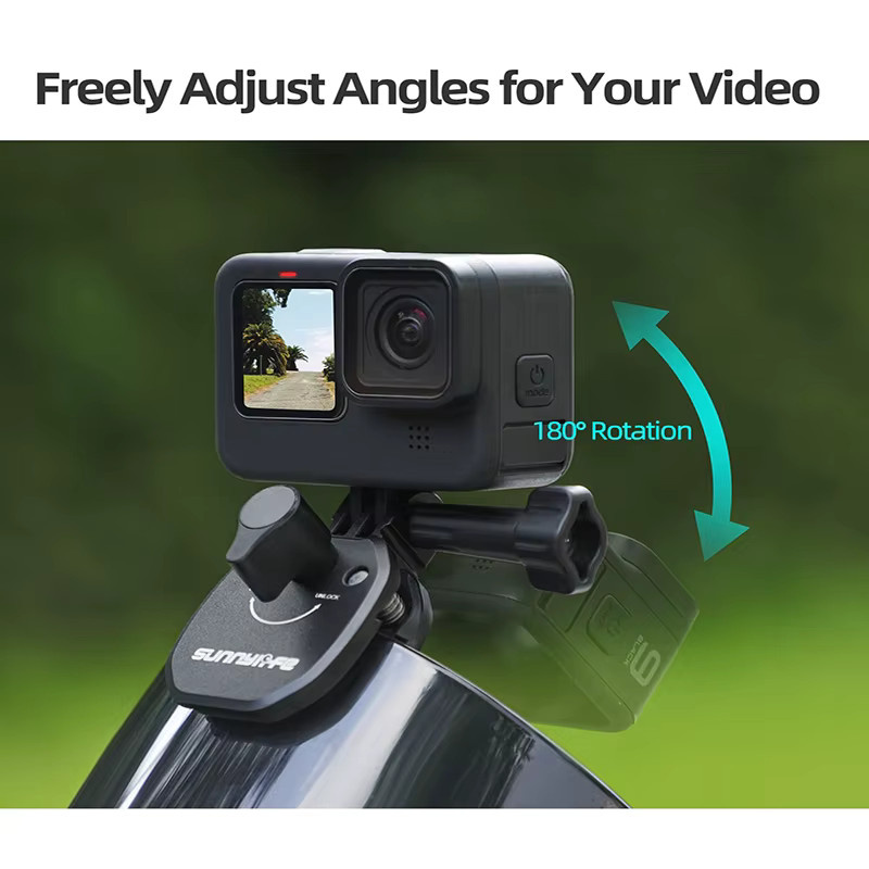 DJI Motorrad-Windschutzscheiben-Halterungsklemme mit OSMO 360 Schnellwechselbasis für Osmo Action 5 Pro, Action 4 und Action 3 in Schwarz - Bild 2