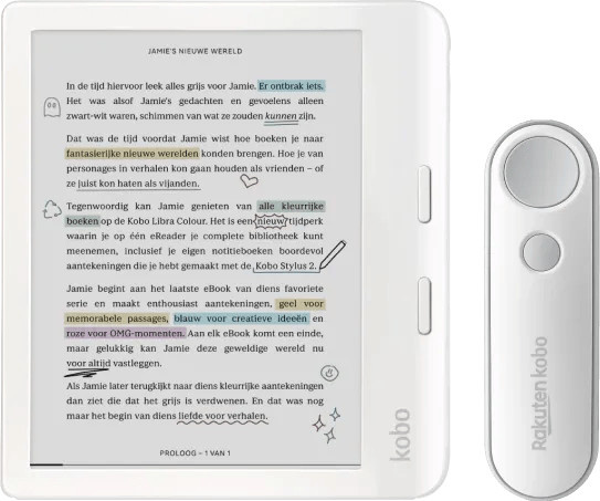 Kobo Libra Colour E-Reader in Weiß mit Remote - Bild 1