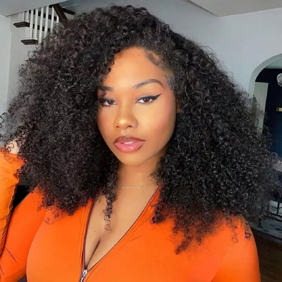 Dula A Hair Halbe Perücke Afro Kinky Curly Echthaar, 250 Dichte - Bild 7