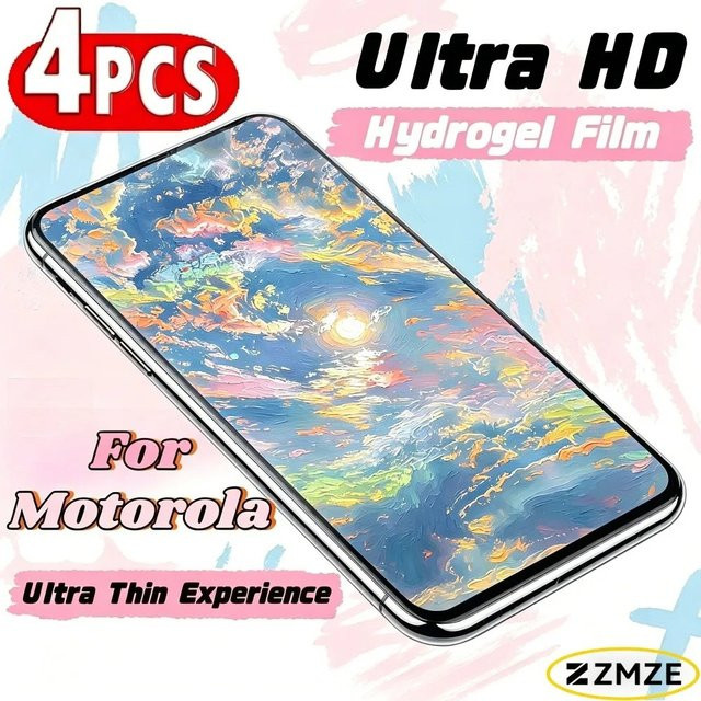 4er-Pack Hydrogel-Displayschutzfolien für Motorola Moto G24 G06 Power G23 G22 G20 G05 G04 G04S Serie, transparent - Bild 1
