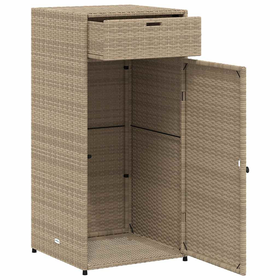 Garten Aufbewahrungsschrank VD Home Furnishing aus Poly Rattan in Beige, B/T/H: 55 x 55 x 111 cm - Bild 4