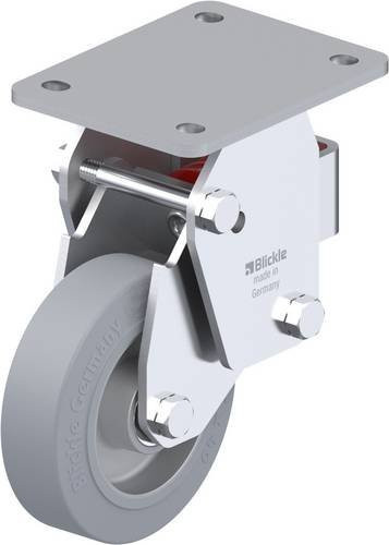 Blickle BHF-ALEV 125K-3-SG Bockrolle gefedert in Grau mit Stahlgehäuse, Rad-Durchmesser: 125 mm, Tragfähigkeit: 250 kg - Bild 1