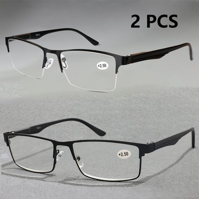 Lesebrille Unisex, rectangular, Metall, black, Krokodil - Bild 1