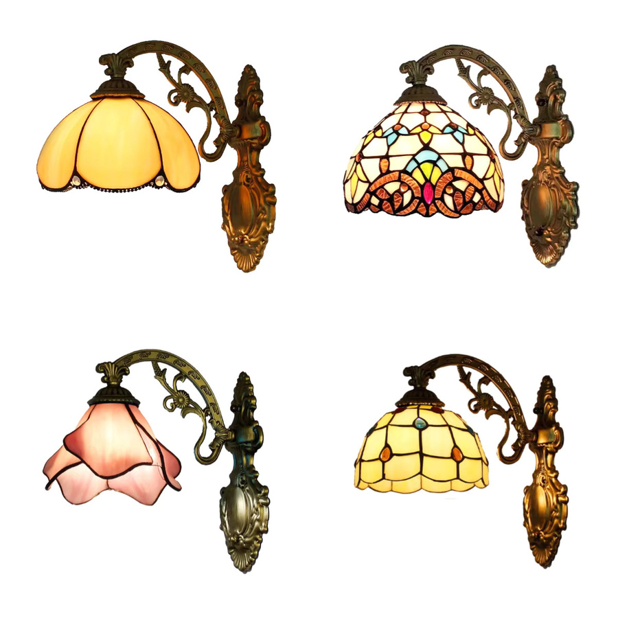Dekorative Retro Glas Wandlampe in Mehrfarbig für Schlafzimmer, Wohnzimmer und Flur - Bild 2