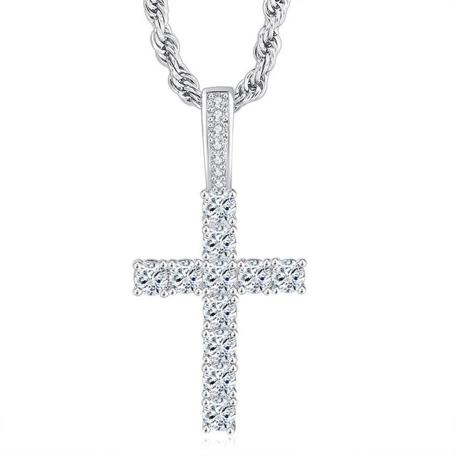 Jewelry And Kimono Accessories YULIN Halskette mit Kreuz Anhänger, Gold, Zirkonia, Damen, 23&60cm - Bild 1