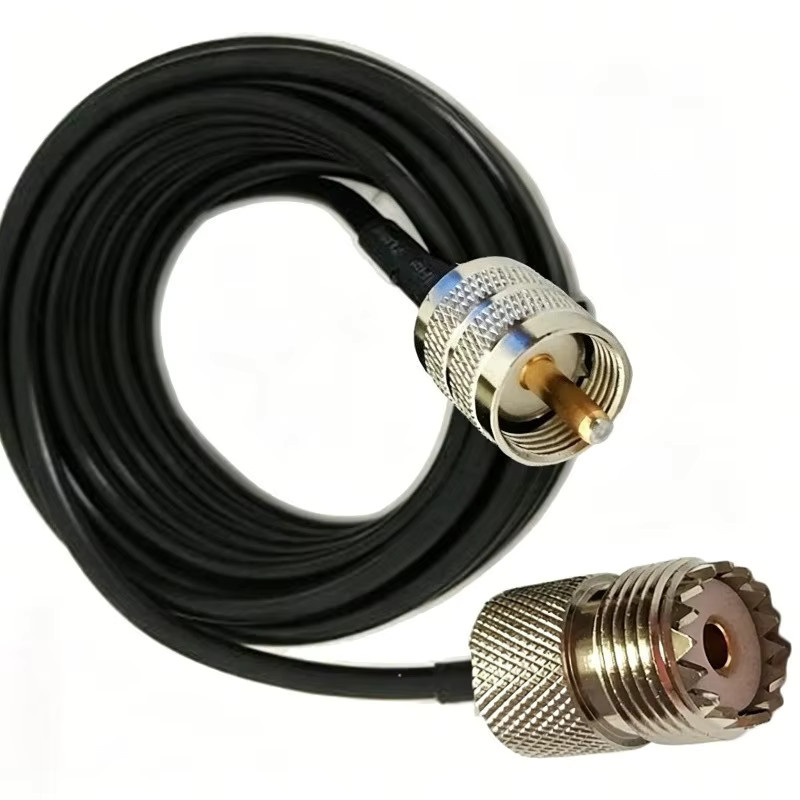 PL259 zu SO239 RG58 UHF Koaxialkabel Verlängerungskabel 50 Ohm für Funkantennen in Schwarz - Bild 2