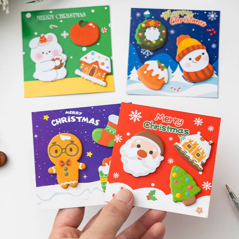N-Time Weihnachts-Haftnotizen im Cartoon-Stil, unregelmäßig geformte DIY-Memo-Aufkleber, mehrfarbig - Bild 2