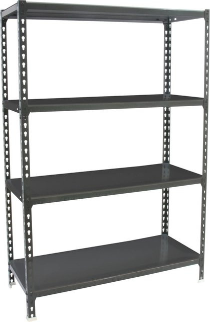 PROREGAL Schwerlastregal Mid Metal Shark in Anthrazit, H x B x T: 150 x 80 x 30 cm, Fachlast 180 kg, Metall pulverbeschichtet mit verstellbaren Regalböden - Bild 1