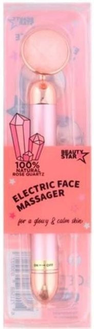 BEAUTY STAR Elektrisches Gesichtsmassagegerät mit Rosenquarz, Damen, rosa - Bild 1