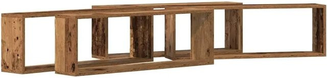 vidaXL Wandregale 4er Set aus Holzwerkstoff in Altholz-Optik Braun B: 80 cm, H: 26 cm, T: 15 cm - Bild 1