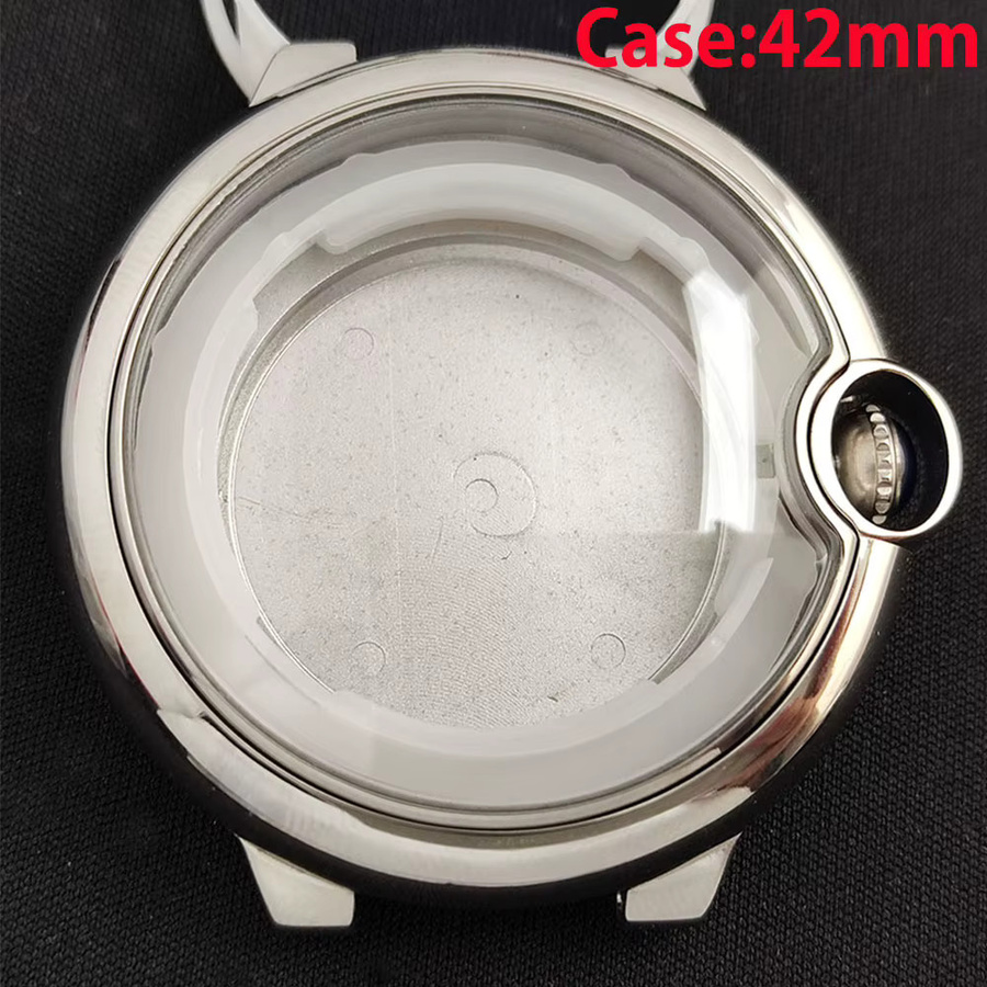 OUMASHI Uhrengehäuse Edelstahl, Silber, 42 mm / 32,8 mm, Unisex - Bild 3