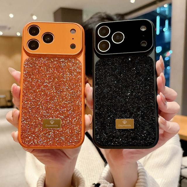 Glitzernde Handyhülle mit Kameraschutz für iPhone 18 17 16 15 14 13 Pro Max in Orange von CHUBAN - Bild 1