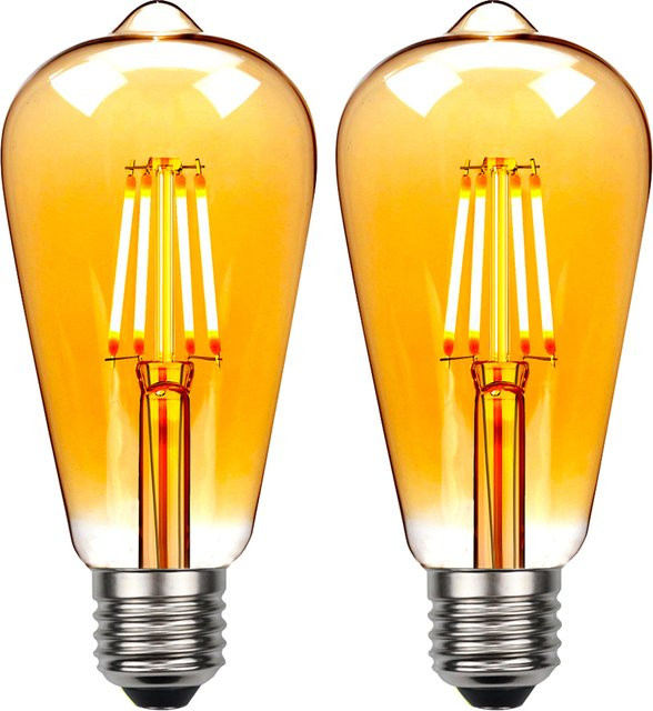 TIANFAN 2er-Pack Edison LED-Filament Glühbirnen ST64 in Transparent, Warmweiß, 2500 Kelvin - Bild 1