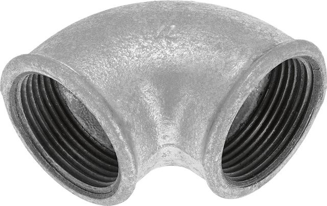 LUX-TOOLS Winkelverbinder aus Temperguss in Silber, Maße: Rp 1 1/4 (38,9 mm) x R 1 1/4 (41,9 mm) - Bild 1