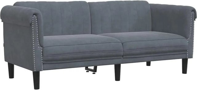 vidaXL 2-Sitzer Sofa Dunkelgrau Samt mit Massivholzrahmen und Armlehnen - Bild 1