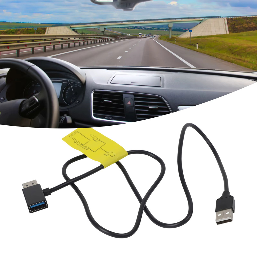 HP USB Splitter Y-Kabel mit USB-C und USB-A für Android Auto und CarPlay in Schwarz - Bild 2