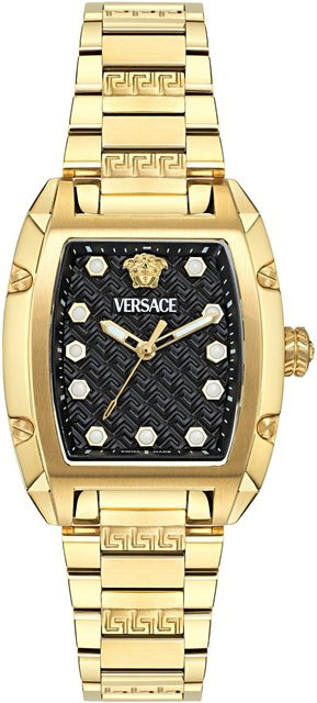 Versace Damenuhr Dominus, Quarz, Edelstahl, Schwarz, 36 mm, 5 ATM - Bild 1