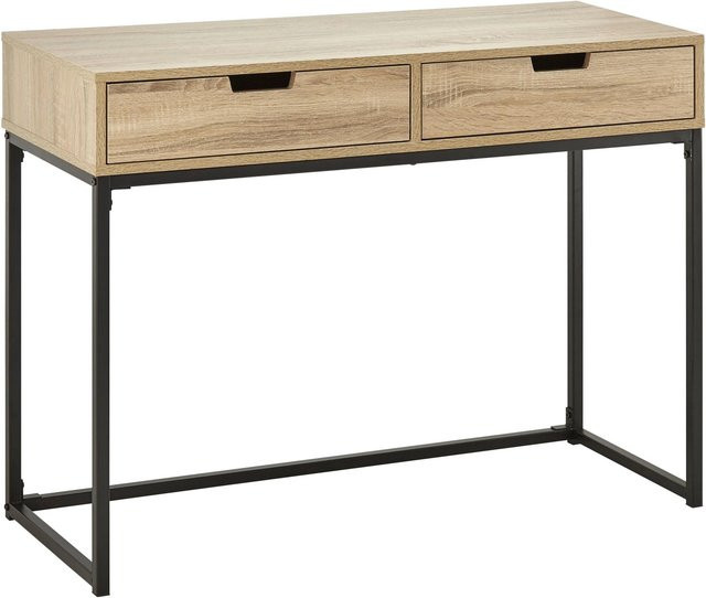 Bessagi Home Konsolentisch Giorgia in Eiche und Schwarz, modern und rechteckig, B/T/H: 76,0 x 38,0 x 38,0 cm - Bild 1