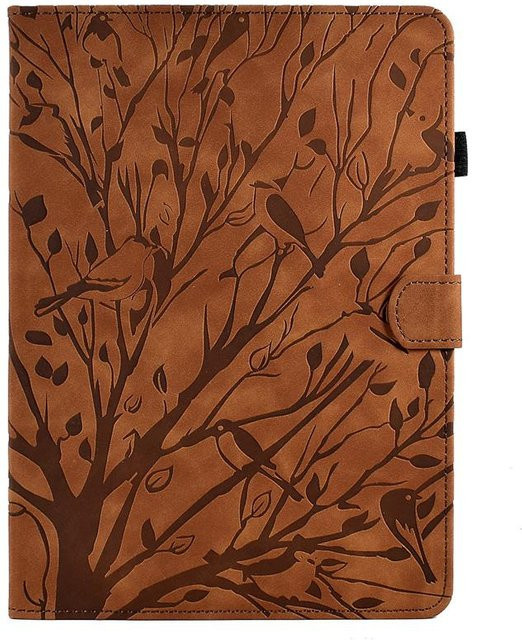 Magnetische Brieftaschen-Hülle für Samsung Galaxy Tab A11 Plus 11 Zoll in Braun mit Ständerfunktion und Prägung - Bild 1