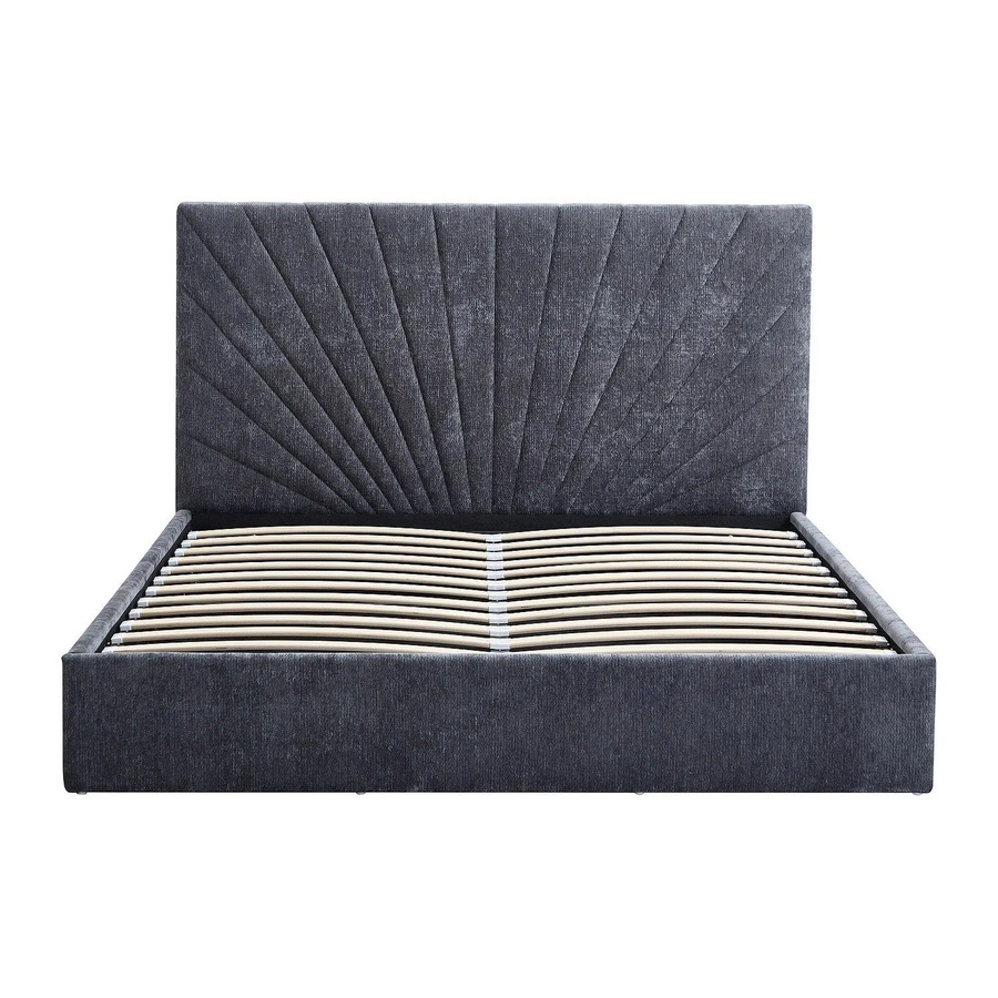 Vente-unique Bett Ribiola mit Bettkasten in Anthrazitgrau, B/T/H: 160 x 200 x 110 cm, Höhe: 213 cm - Bild 2