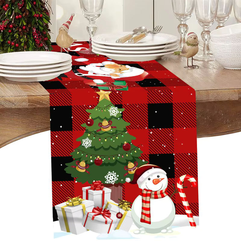 Huiran Tischläufer Weihnachten und Frohes Neues Jahr für deine Dekoration zu Hause - Bild 2