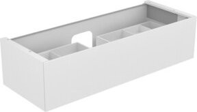 Keuco Waschtischunterschrank Edition 11 in Lack Weiß S-Matt mit Glasfront Trübe Klar, B/T/H: 140 x 35 x 53,5 cm - Bild 1