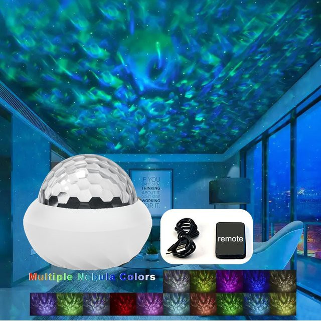 VENUSWING Nordlichter Sternenhimmel Projektorlampe mit Fernbedienung und 360 Grad USB Aurora Ball für Raumparty Dekoration - Bild 1