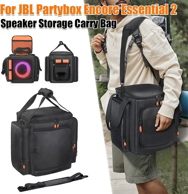 Stoßfeste und kratzfeste doppelseitige Lautsprechertasche für JBL Partybox Encore Essential in Schwarz - Bild 1