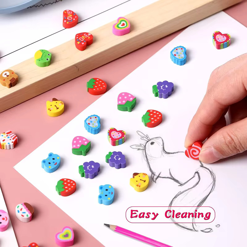 TMZ Mini Radiergummis mit niedlichen Cartoon-Mustern in Multicolour, Breite: 1 cm - Bild 3